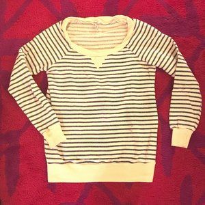 *GONE* Off white w/navy stripes soft thick cotton shirt